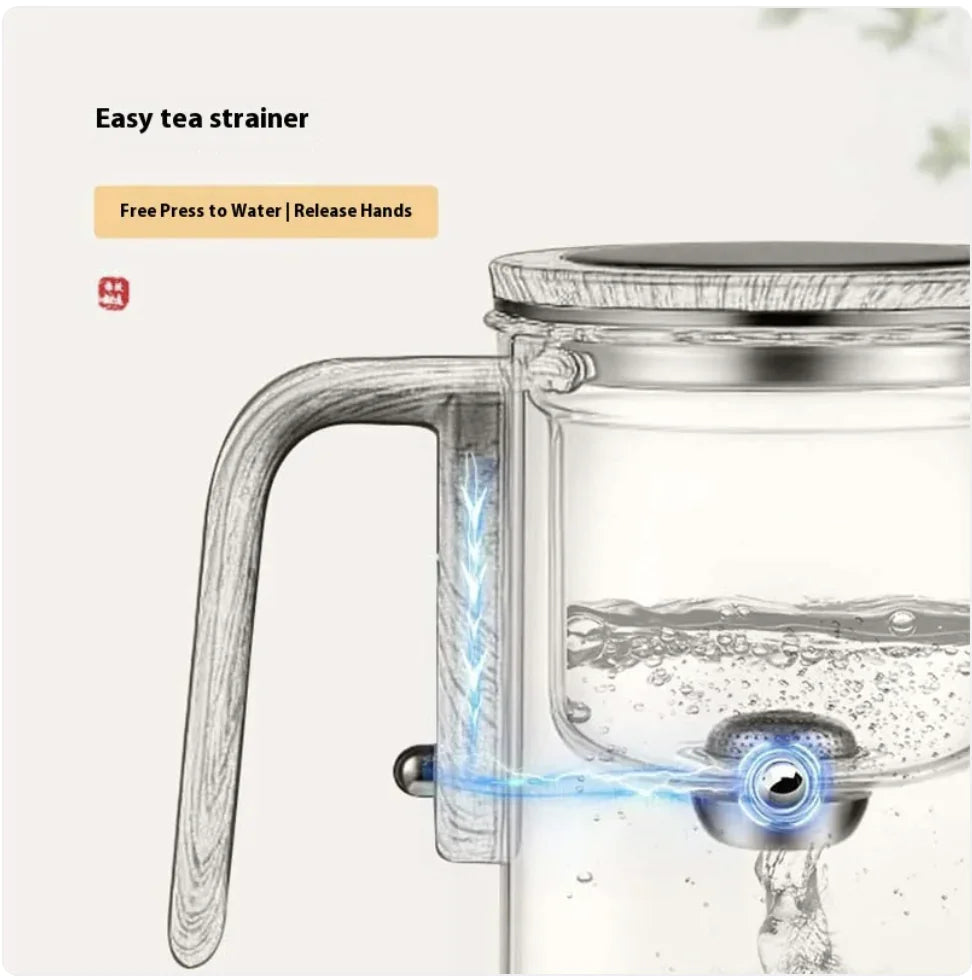 Elegant Glass Teapot with Water Separation for Tea